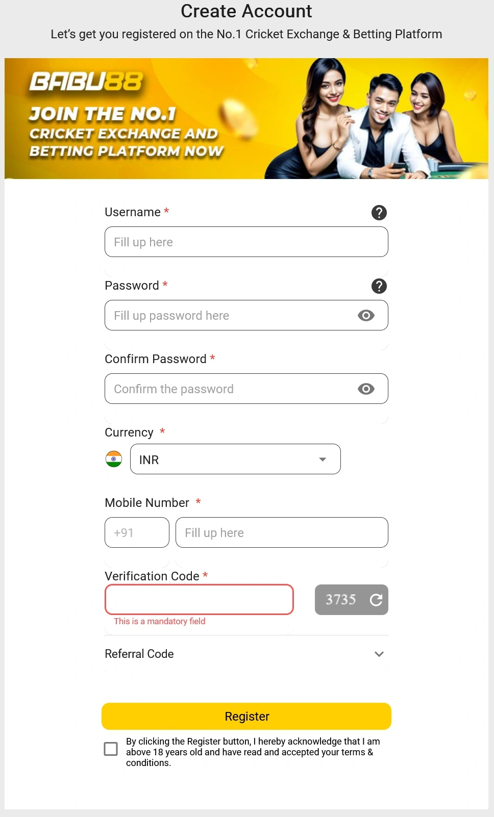 Babu88 Login Form
